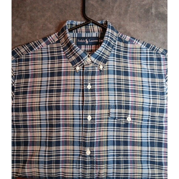 Mens Ralph Lauren Long Sleeve Button Down Shirt Medium Check Pattern - Picture 4 of 6